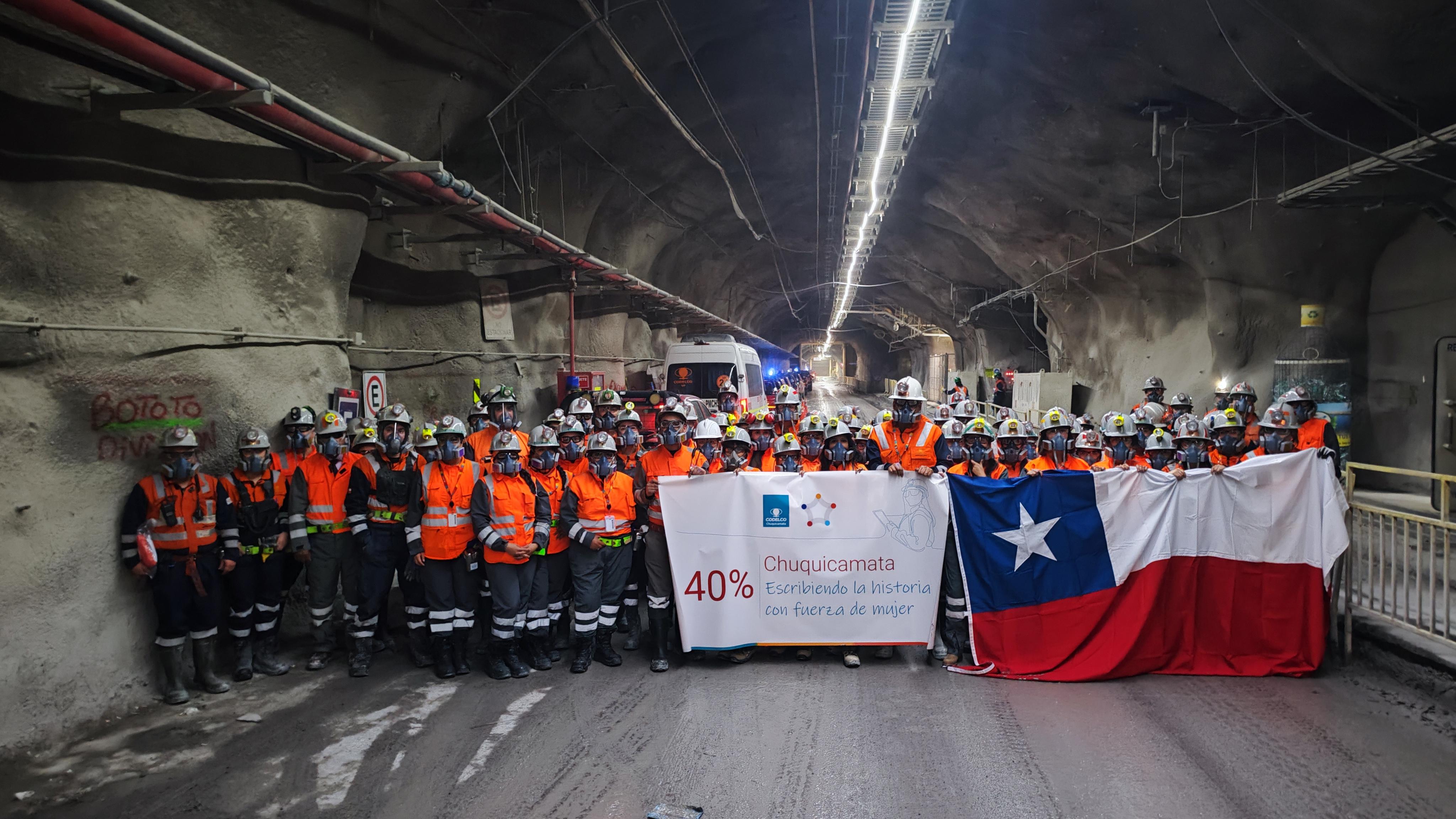 Chuquicamata Subterránea hace historia: 40% de su fuerza operativa y 67% de sus jefaturas de turno están en manos de mujeres