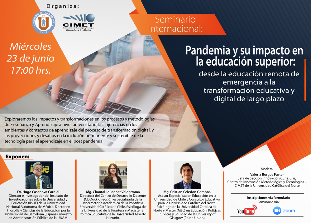 Invitan a seminario internacional sobre impacto de la pandemia en la educación superior
