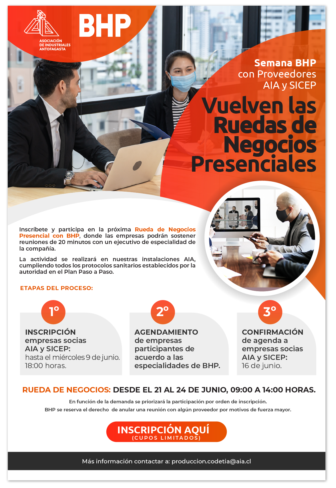 AIA prepara “Semana BHP”: ruedas de negocios presenciales con empresas proveedoras