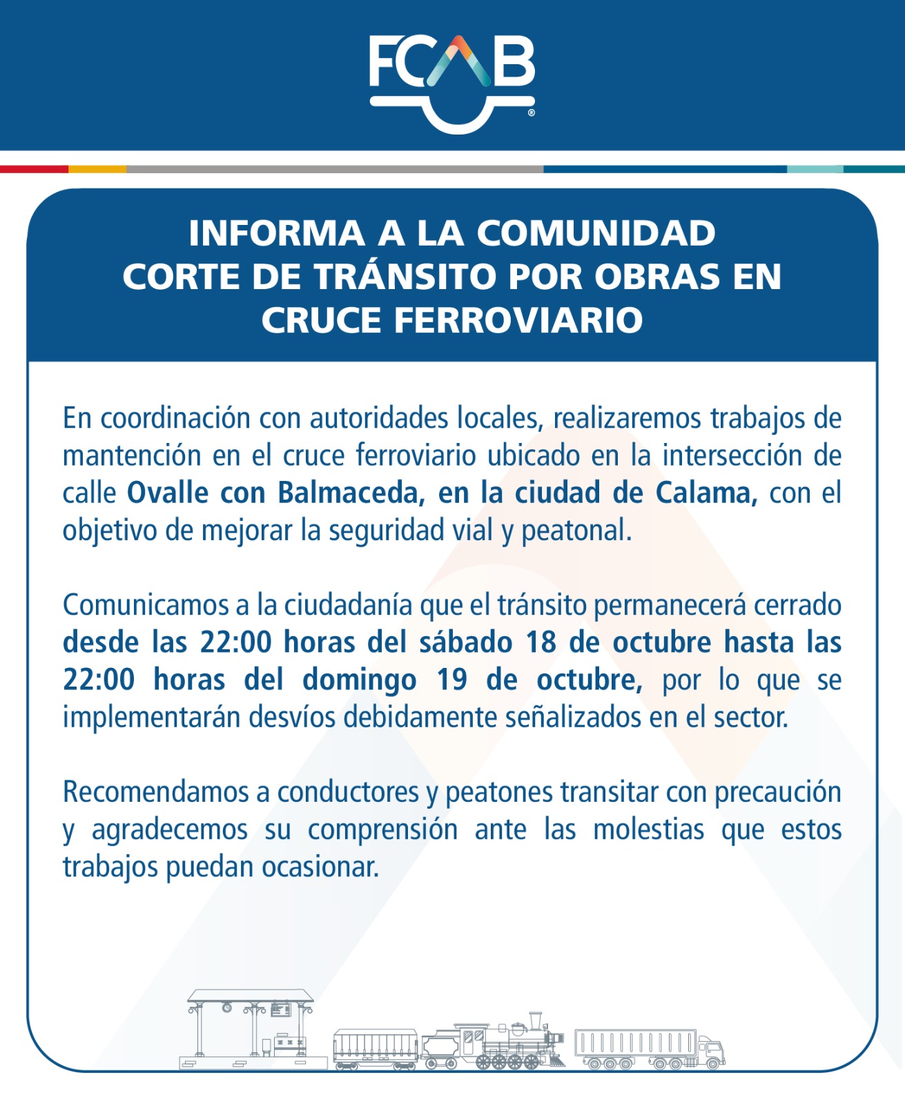 Trabajos de mantención en cruce ferroviario