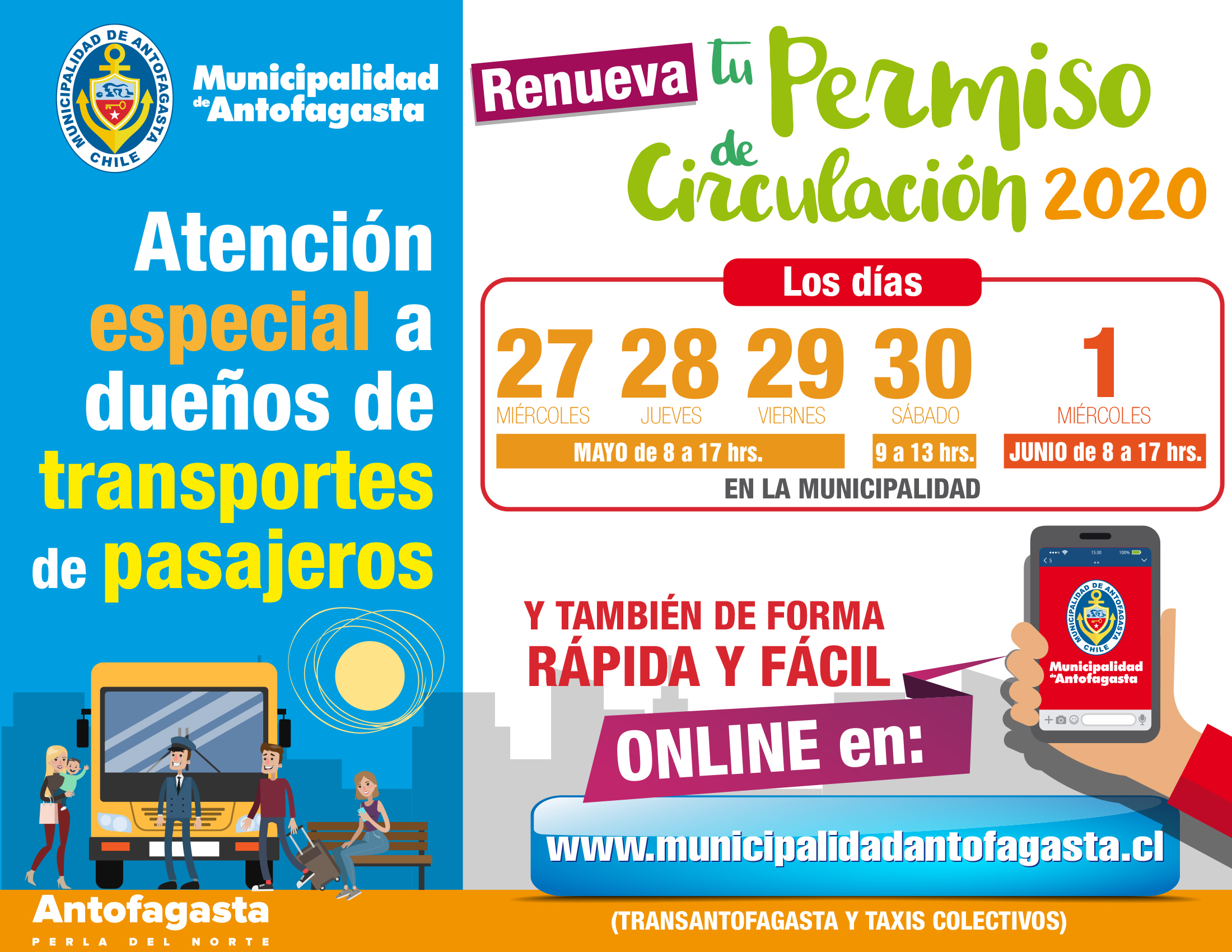 VENCE PLAZO PARA RENOVAR PERMISO DE CIRCULACION PARA TRANPORTES DE PASAJEROS