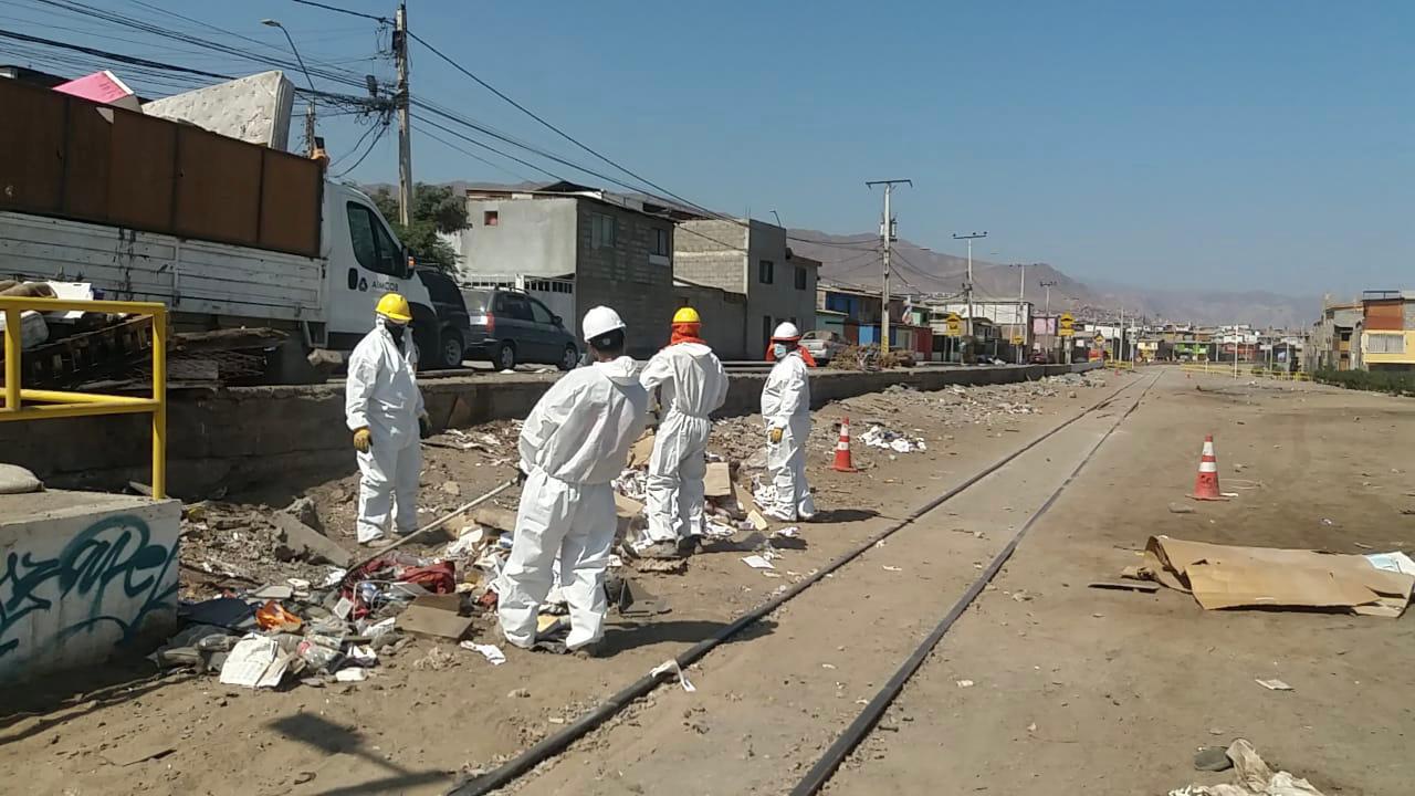 FCAB retiró entre enero y marzo más de 20 mil kilos de basura de la vía férrea en Antofagasta